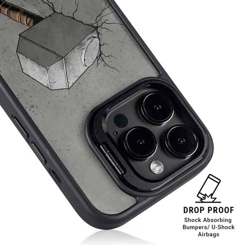 Marvel Thor Thor’s Hammer Mjolnir iPhone 15 Pro Kickstand Case
